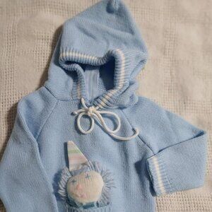 Knit hoodie jacket w/clown